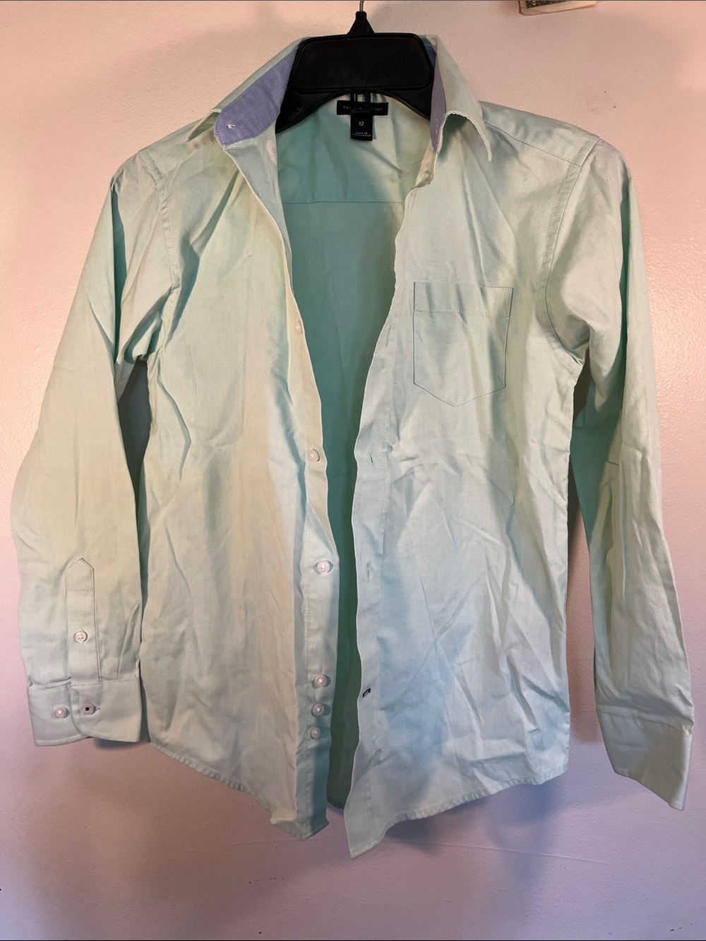 Tommy Hilfiger Mint Green Boys' Long-Sleeve Dress Shirt